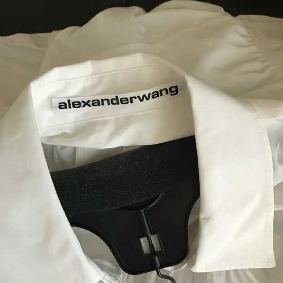 NWT Alexander Wang Long Sleeve Smocked Cami Oversize Poplin Cotton Shirt Dress S - Picture 9 of 15